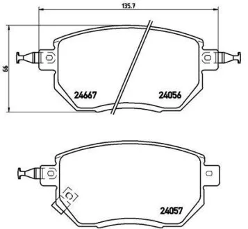 Гальмівні колодки передні дискові BREMBO P56 051
