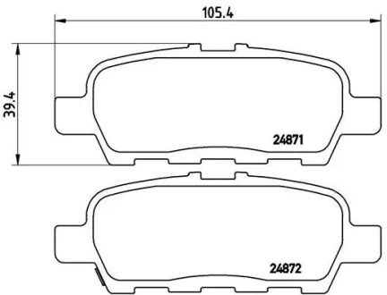 Тормозные колодки задние дисковые BREMBO P56 068