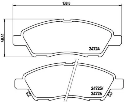 Тормозные колодки передние дисковые BREMBO P56 070