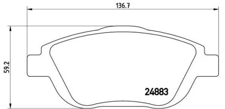 Тормозные колодки передние дисковые BREMBO P61 103