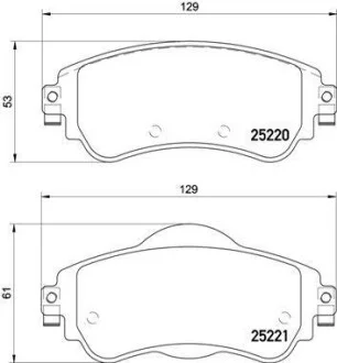 Тормозные колодки передние дисковые BREMBO P61 105