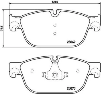 Тормозные колодки передние дисковые BREMBO P61 107