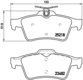 Тормозные колодки задние дисковые BREMBO P61 110