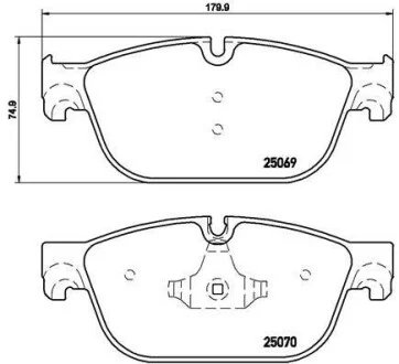 Тормозные колодки передние дисковые BREMBO P61 115