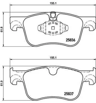Гальмівні колодки передні дискові BREMBO P61 116