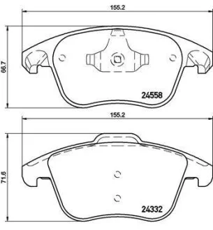 Тормозные колодки передние дисковые BREMBO P61 117