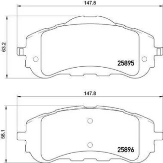 Тормозные колодки передние дисковые BREMBO P61 120