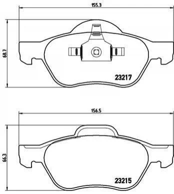 Тормозные колодки передние дисковые BREMBO P68 029 (фото 1)