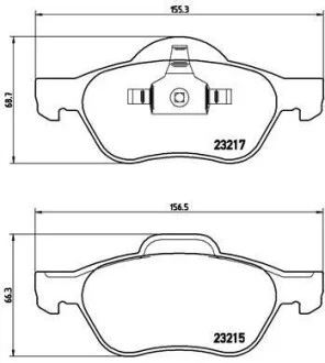 Тормозные колодки передние дисковые BREMBO P68 029