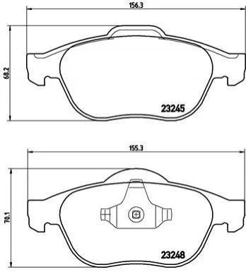Тормозные колодки передние дисковые BREMBO P68 032 (фото 1)