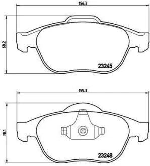 Гальмівні колодки передні дискові BREMBO P68 032