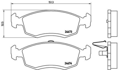 Тормозные колодки дисковые BREMBO P68 039 (фото 1)