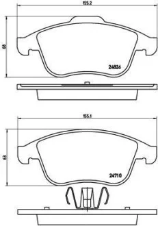 Тормозные колодки передние дисковые BREMBO P68 047