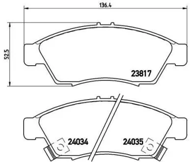 Тормозные колодки передние дисковые BREMBO P79 014