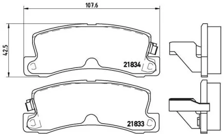 Тормозные колодки задние дисковые BREMBO P83 015