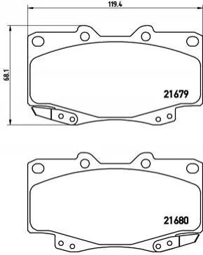 Тормозные колодки передние дисковые BREMBO P83 069 (фото 1)