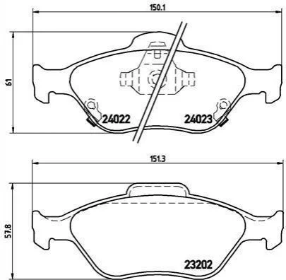 Гальмівні колодки передні дискові BREMBO P83 085 (фото 1)