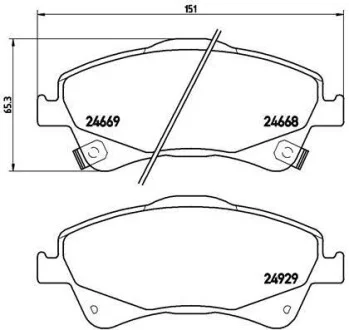 Тормозные колодки передние дисковые BREMBO P83 109