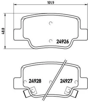 Тормозные колодки задние дисковые BREMBO P83 114