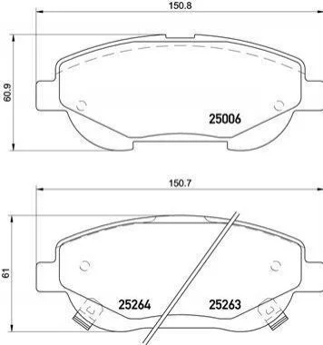 Тормозные колодки передние дисковые BREMBO P83 148 (фото 1)