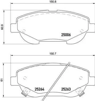 Тормозные колодки передние дисковые BREMBO P83 148