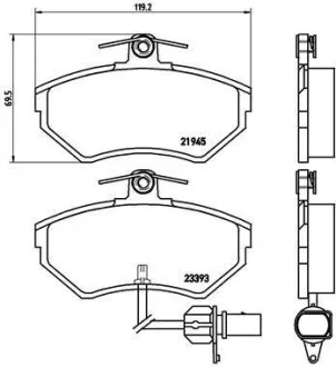 Тормозные колодки передние дисковые BREMBO P85 044