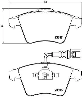 Тормозные колодки передние дисковые BREMBO P85 090 (фото 1)