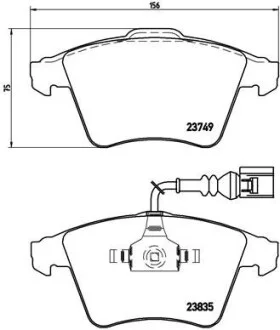 Тормозные колодки передние дисковые BREMBO P85 090