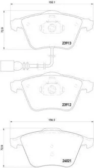 Тормозные колодки передние дисковые BREMBO P85 129