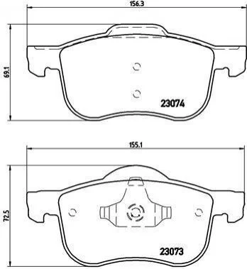 Гальмівні колодки передні дискові BREMBO P86 016 (фото 1)
