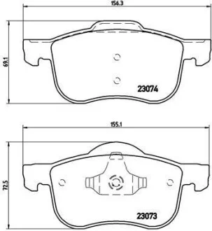 Тормозные колодки передние дисковые BREMBO P86 016