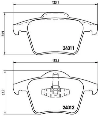 Гальмівні колодки задні дискові BREMBO P86 019 (фото 1)