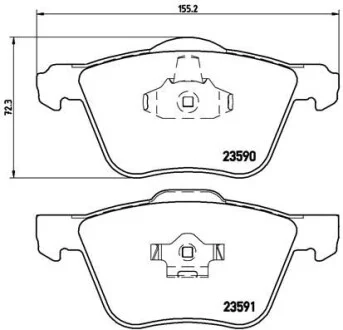 Тормозные колодки передние дисковые BREMBO P86 022