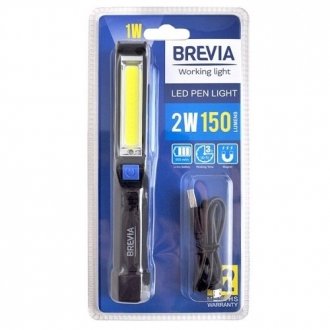 Фонарь LED Pen Light 2W COB+1W LED 150lm, 9 BREVIA 11220