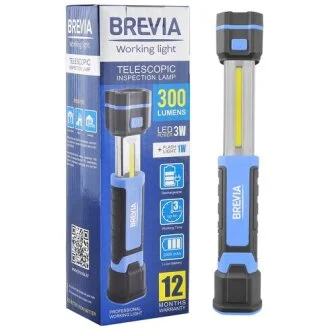 Лампа инспекционная 3W COB+1W LED 300lm 2000mAh type-C BREVIA 11340