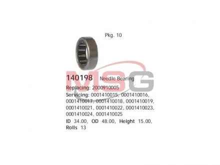 Подшипник генератора игловой (выр-во Cargo) CARGO 140198