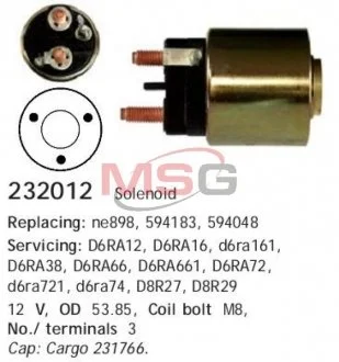 Реле стартера втягивающее 12V CARGO 232012