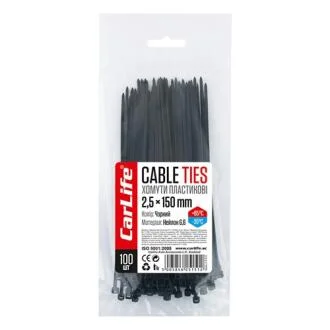 Хомуты пластиковые Carlife черные 2,5x150 100шт CarLife BL2.5X150