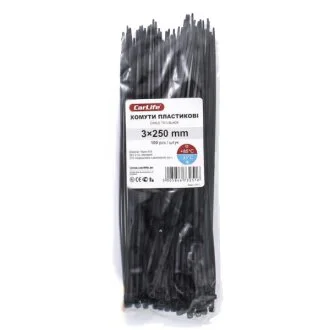 Хомуты пластиковые черные 3,0x250 CarLife BL3.0X250