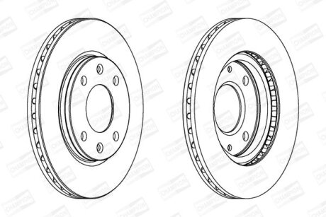 Диск гальмівний CITROEN XSARA 97-00, PEUGEOT 306 94-02. 206 03 - передн. CHAMPION 561409CH