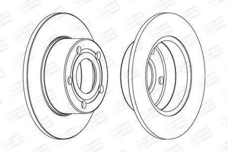Диск гальмівний AUDI 100, A6, SKODA SUPERB, VW PASSAT задн. CHAMPION 561549CH
