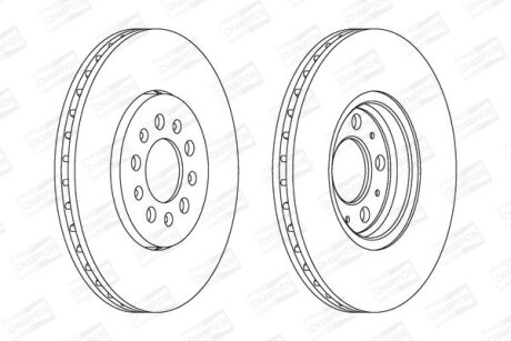 Диск гальмівний AUDI A3, SEAT TOLEDO, SKODA FABIA, OCTAVIA, VW передн., вент. CHAMPION 562041CH