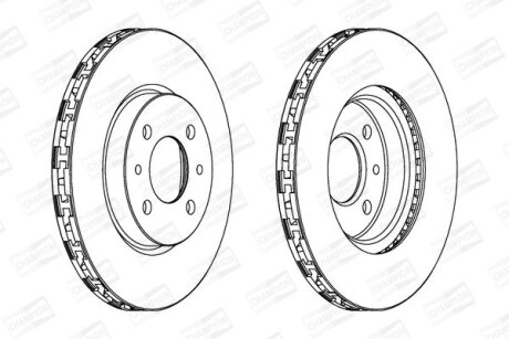 Диск гальмівний FIAT LINEA, PUNTO передн., вент. CHAMPION 562178CH