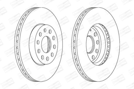Диск гальмівний SEAT TOLEDO, SKODA YETI, VW GOLF VI передн. вент. CHAMPION 562235CH
