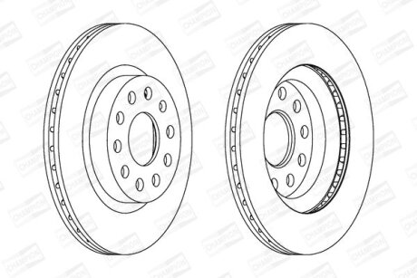 Диск гальмівний AUDI A3, SEAT TOLEDO, SKODA OCTAVIA, VW CADDY, передн. вент. CHAMPION 562237CH
