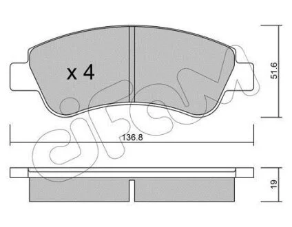 Колодка гальм. CITROEN C4, PEUGEOT Partner передн. (вир-во Cifam) CIFAM 822-327-0
