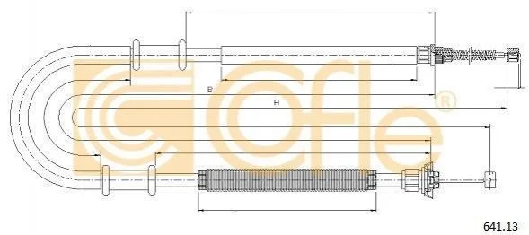 Трос ручного гальма лівий Fiat Doblo 1.2-1.9JTD 03 COFLE 641.13 (фото 1)