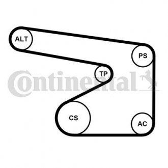 Комплект (ремень+ролики+насос) Contitech 5PK1355WP1 (фото 1)