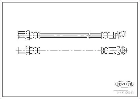 Шланг тормозной ВАЗ 2101 передний (L=270 мм) (выр-во Corteco) CORTECO 19018480