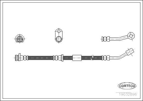 Шланг гальмівний HONDA Civic "1,4-1,6 "95-01 "FL CORTECO 19032896